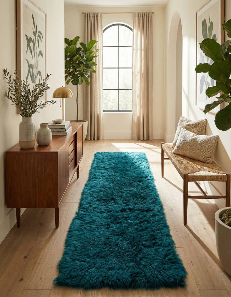 Detail image of 2' 4 x 11'  Hand Knotted Moroccan Wool Runner Rug