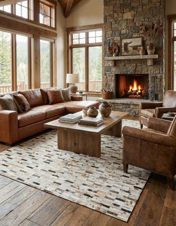 5' 2 x 7' 11 Cowhide Stocks Rug