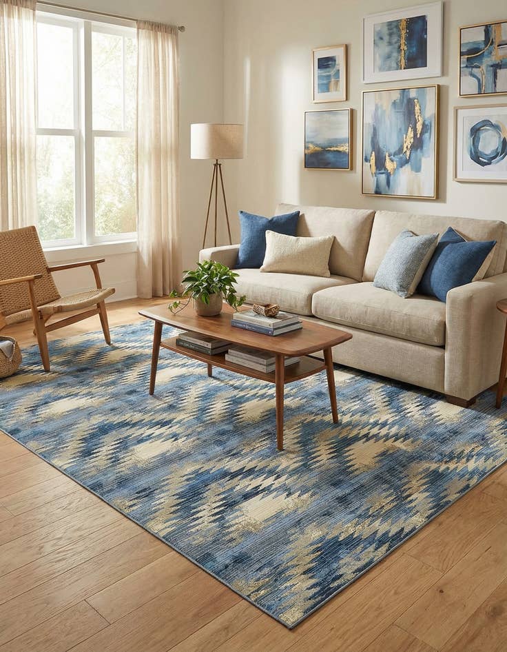 Detail image of 8' x 11' 4  Washable Modern Indoor / Outdoor Rug