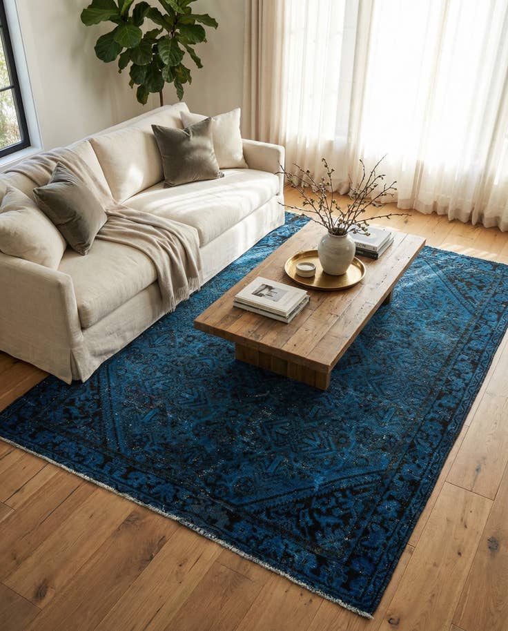 Detail image of 4' 3 x 6' 4 Hand Knotted Ultra Vintage Persian Wool Rug