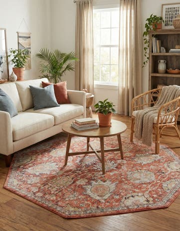 Brick Red Lola Octagon Rug