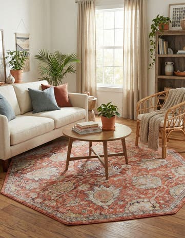 Brick Red Lola Octagon Rug