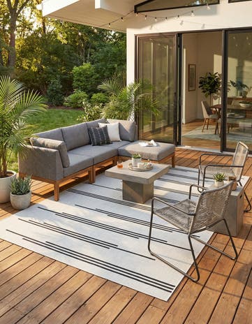 9' x 12' Easy-Clean Modern Indoor / Outdoor Rug