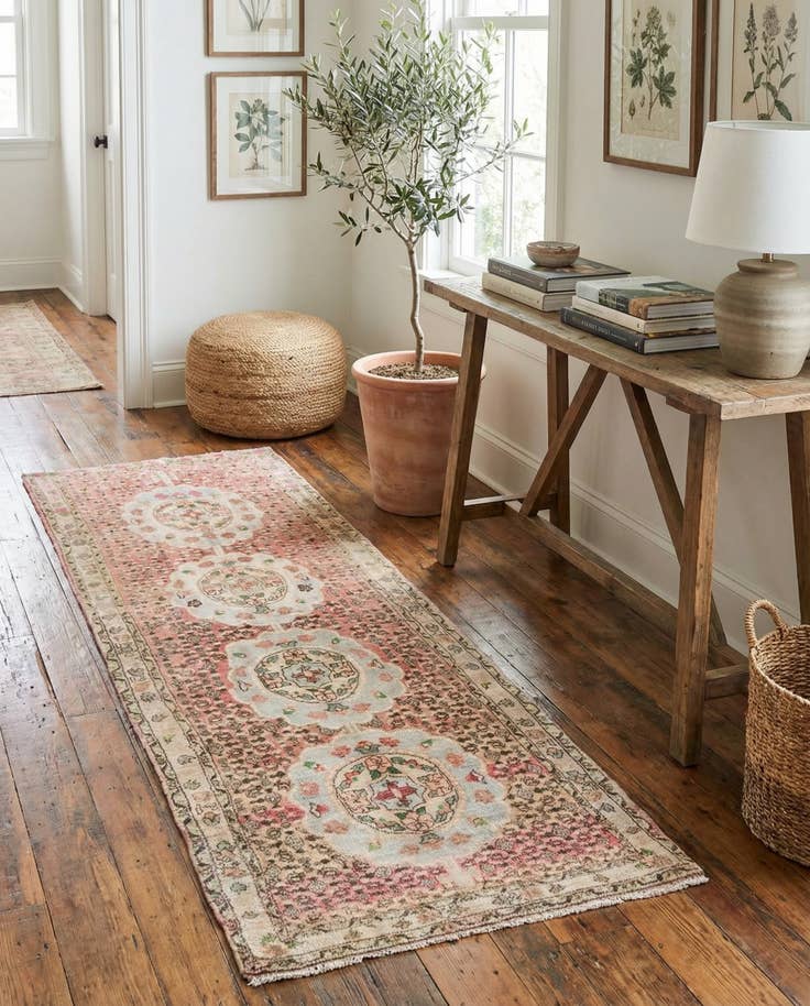 Detail image of 2' 1 x 7' 1 Hand Knotted Ultra Vintage Persian Wool Runner Rug