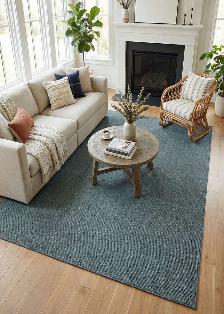 7' 10 x 11' Easy-Clean Solid Indoor / Outdoor Rug