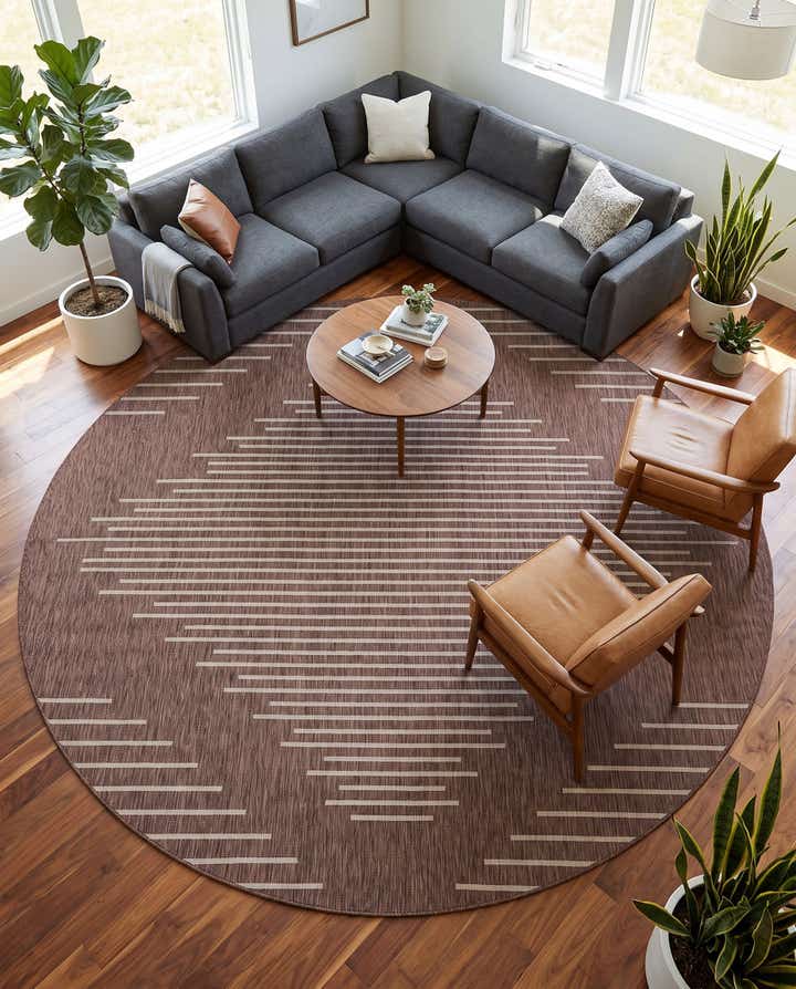 10' 8 x 10' 8 Easy-Clean Modern Indoor / Outdoor Round Rug