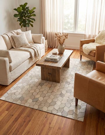 4' 1 x 6' Cowhide Stocks Rug