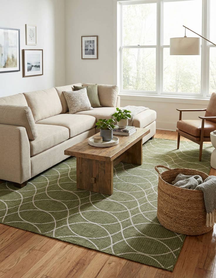 Detail image of  9' x 12'  Washable Lattice Indoor / Outdoor Rug