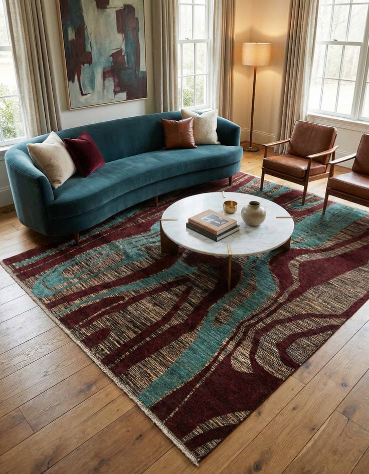 Detail image of 8' 2 x 9' 8  Hand Knotted Modern Ziegler Rug