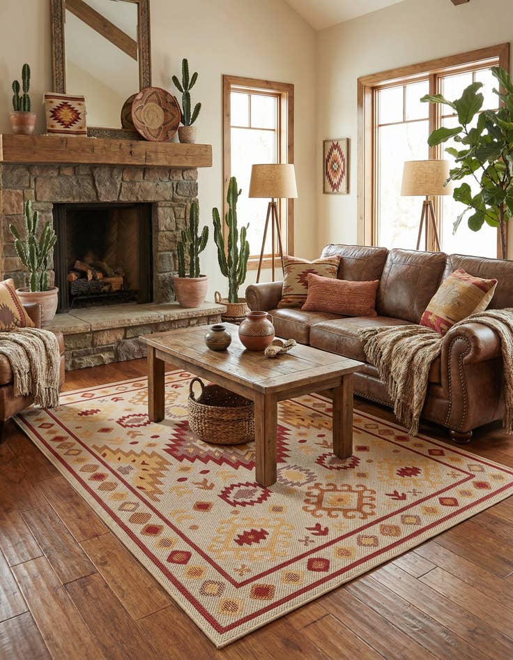 Detail image of  6' x 9'  Washable Baja Indoor / Outdoor Rug