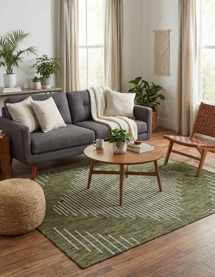 Detail image of 5' 3 x 5' 3  Washable Modern Indoor / Outdoor Square Rug