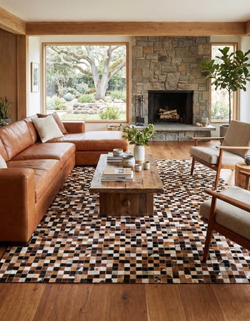 5' 5 x 7' 7 Cowhide Stocks Rug