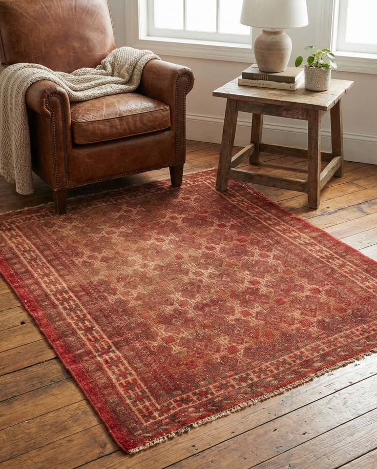 Detail image of 3' 3 x 3' 9 Hand Knotted Ultra Vintage Persian Wool Rug