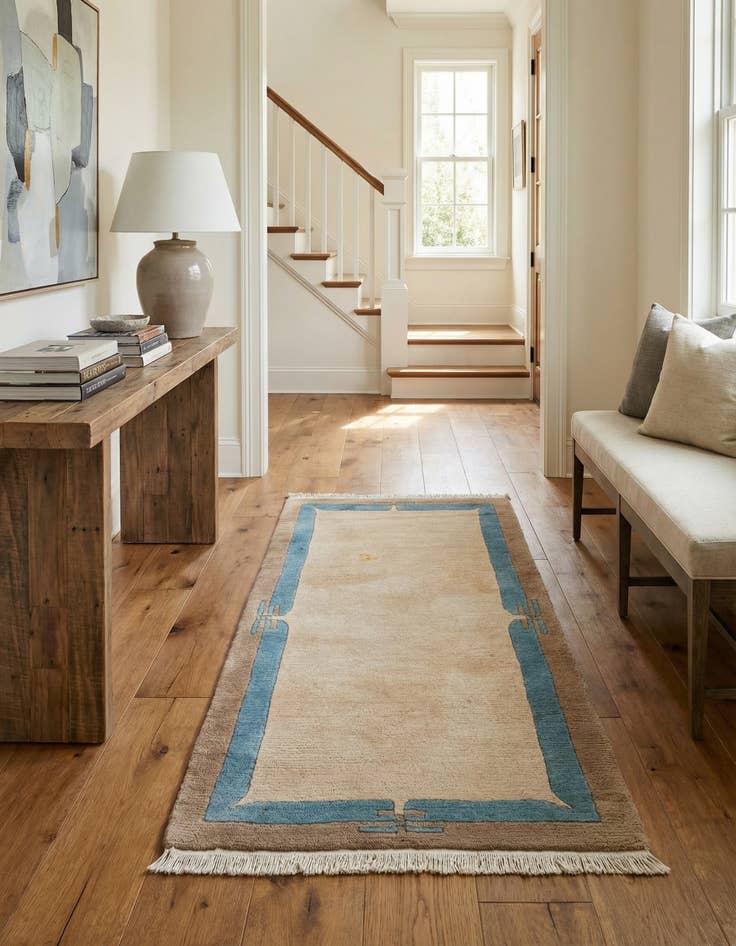 Detail image of 2' 5 x 4' 8  Hand Knotted Tibet Wool Runner Rug