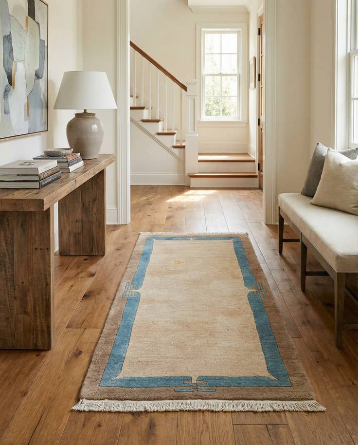 Detail image of 2' 5 x 4' 8 Hand Knotted Tibet Wool Runner Rug