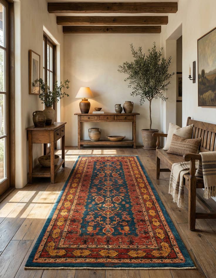 Detail image of 2' 8 x 6' 6 Luribaft Wool Runner Rug