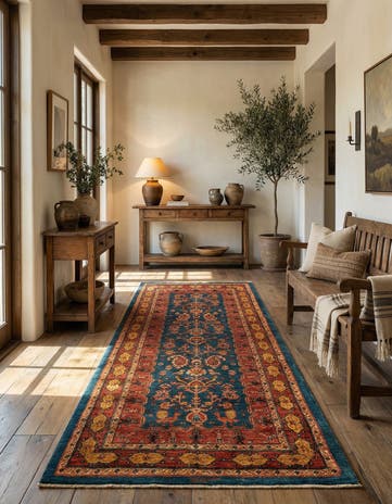 2' 8 x 6' 6 Luribaft Wool Runner Rug
