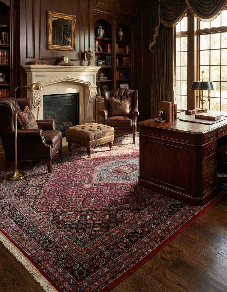 Detail image of 6' 4 x 9' 9  Hand Knotted Bidjar Wool Rug