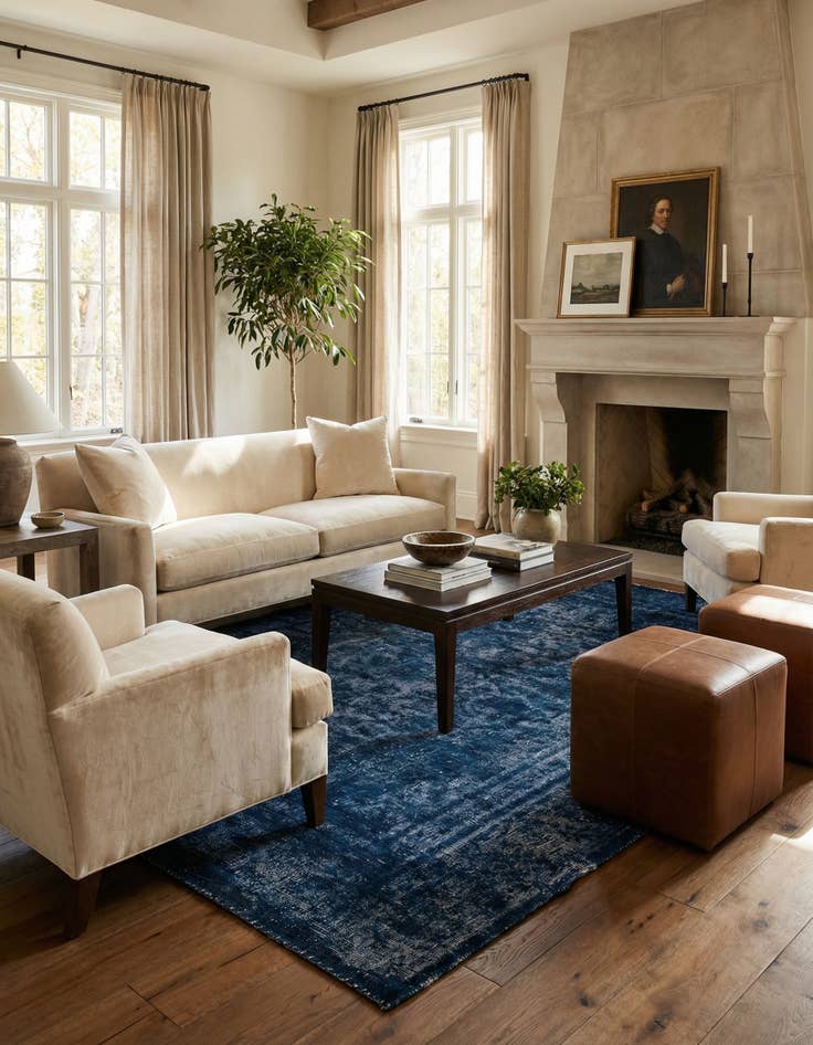 Detail image of 4' 6 x 8' 4  Hand Knotted Ultra Vintage Persian Wool Rug