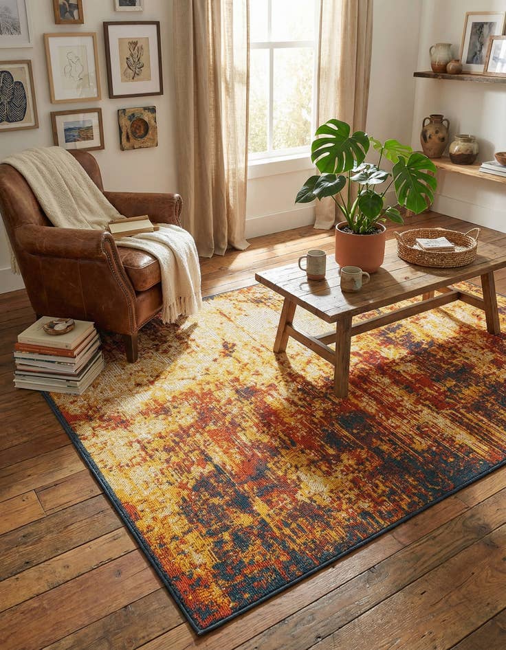 Detail image of 4' x 6' Easy-Clean Coastal Indoor / Outdoor Rug