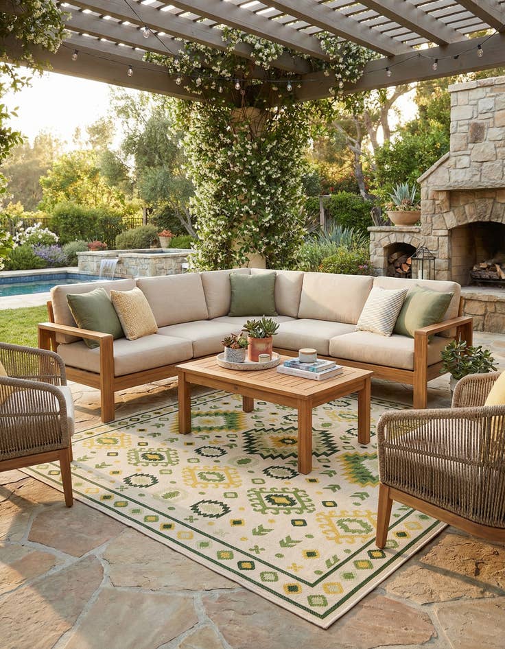 Detail image of 9' x 12'  Washable Baja Indoor / Outdoor Rug