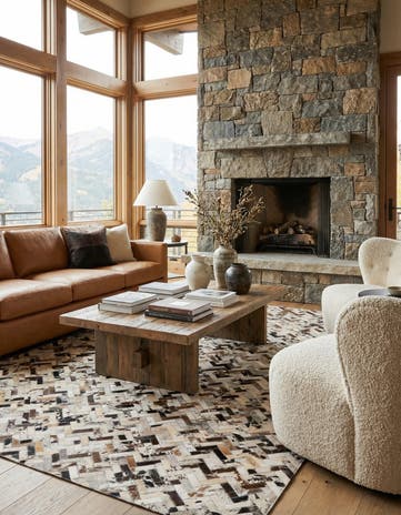 5' x 7' 10 Cowhide Leather Rug