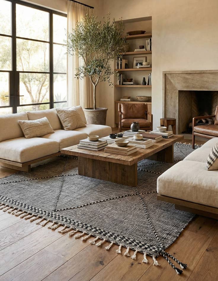 Detail image of 7' 3 x 11'  Hand Knotted Moroccan Wool Rug