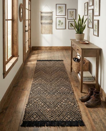  2' x 6' 1  Hand Braided Jute Runner Rug