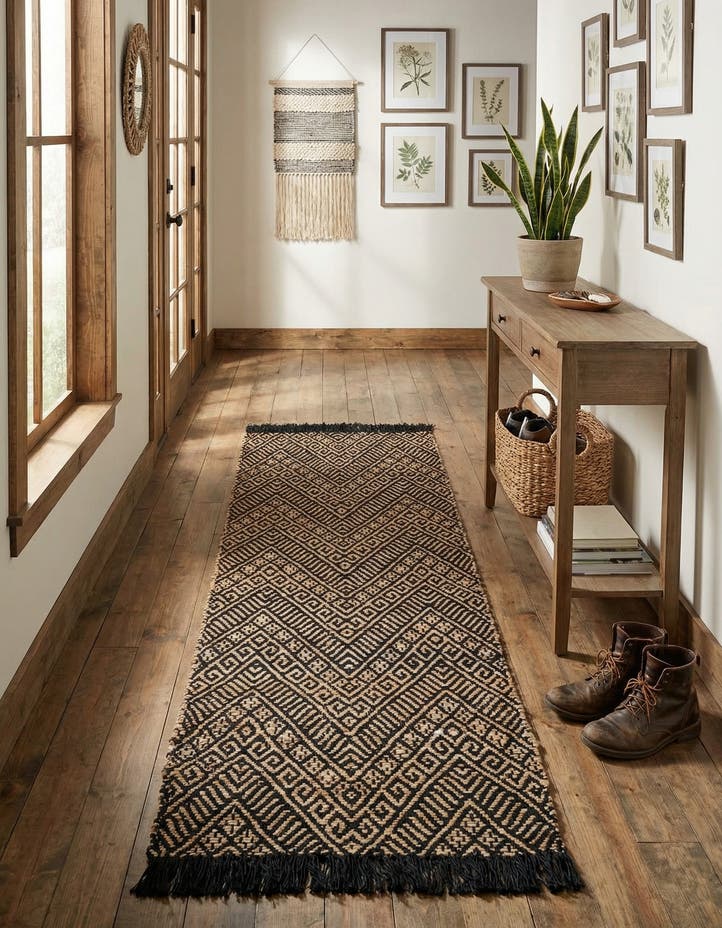 2' x 6' 1 Handmade Braided Jute Runner Rug