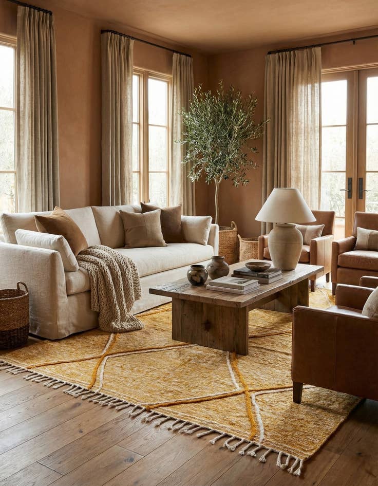 Detail image of 6' 6 x 9' 7  Hand Knotted Moroccan Wool Rug