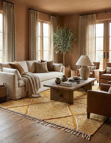 6' 6 x 9' 7 Hand Knotted Moroccan Wool Rug