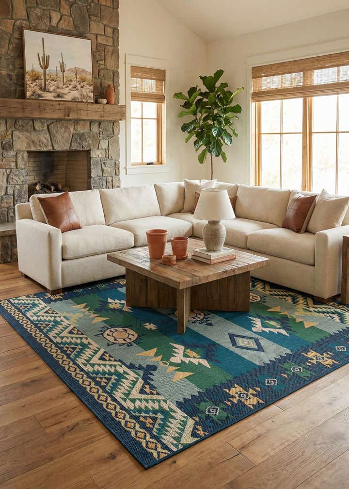 10' x 10' Easy-Clean Baja Indoor / Outdoor Square Rug