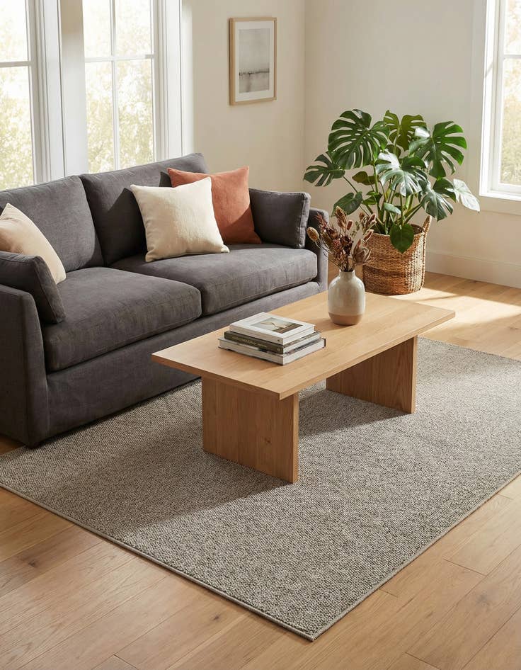 Detail image of  5' 3 x 8'  Washable Solid Indoor / Outdoor Rug