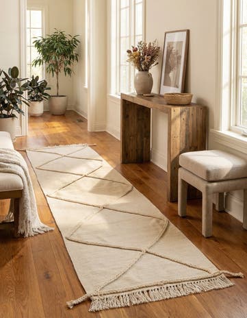 2' 4 x 8' 3 Hand Knotted Moroccan Wool Runner Rug