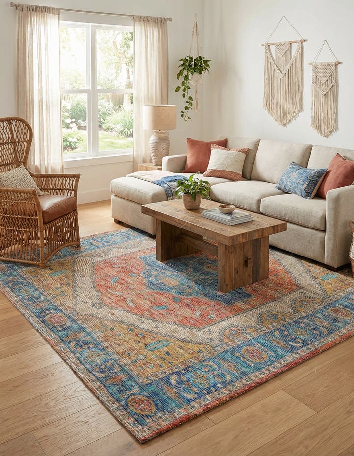 7' 10 x 7' 10 Hand Woven Chenille Jute Square Rug