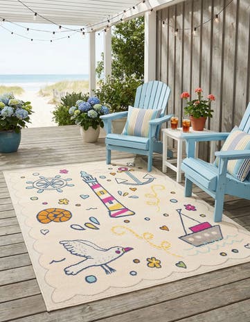 5' 3 x 7' 7 Easy-Clean Indoor / Outdoor Rug