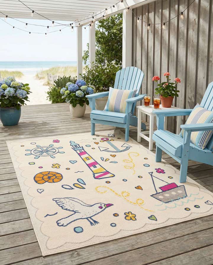 5' 3 x 7' 7 Easy-Clean Indoor / Outdoor Rug