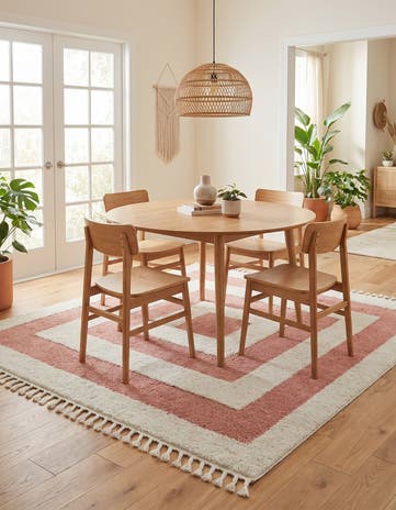 Pink Boho Square Rug