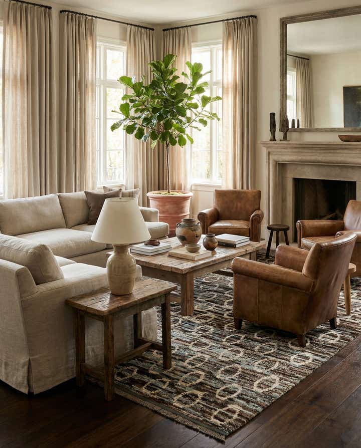 6' 8 x 10' 5 Hand Knotted Moroccan Wool Rug