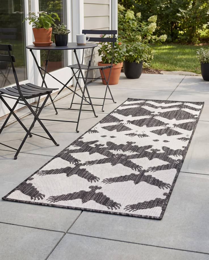 Detail image of 2' x 4' Easy-Clean Modern Indoor / Outdoor Runner Rug