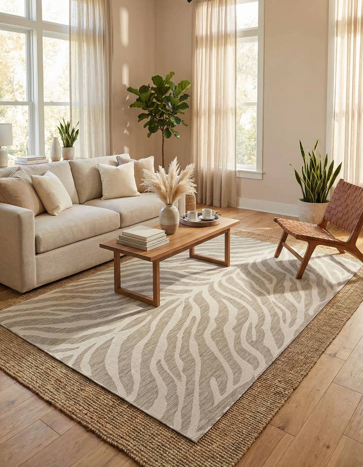 Detail image of 5' 3 x 8'  Washable Safari Indoor / Outdoor Rug