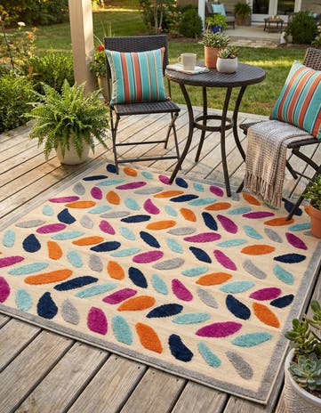 Beige Easy-Clean Aruba Indoor / Outdoor Square Rug
