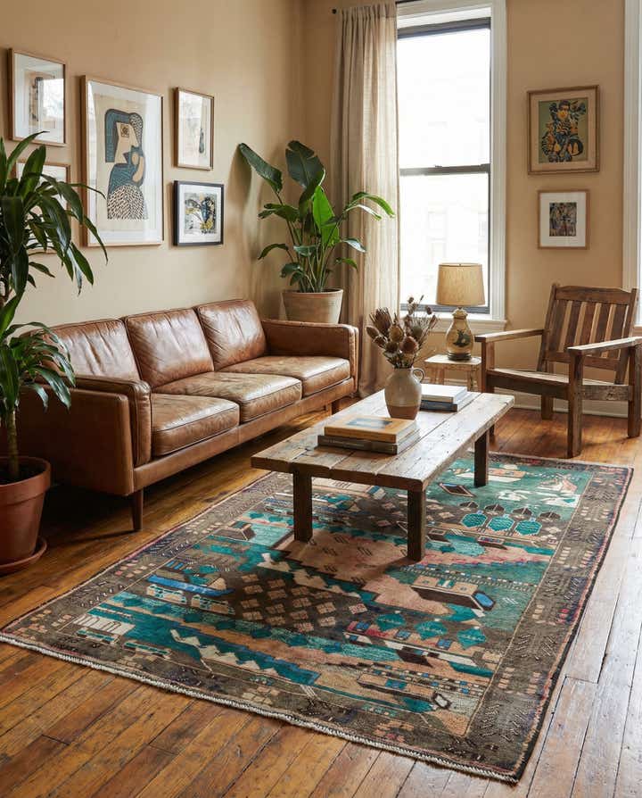 3' 10 x 6' 3 Hand Knotted Ultra Vintage Persian Wool Rug