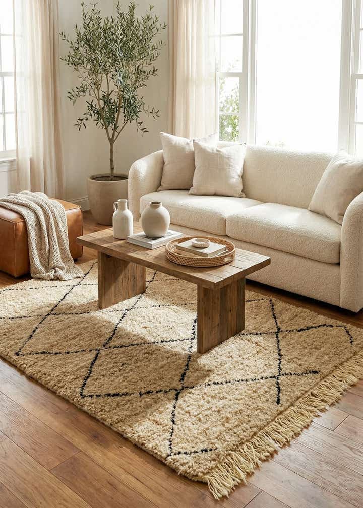 3' 10 x 5' Hand Knotted Moroccan Wool Rug