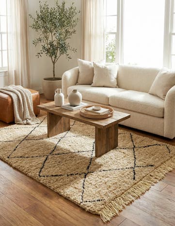 3' 10 x 5' Hand Knotted Moroccan Wool Rug