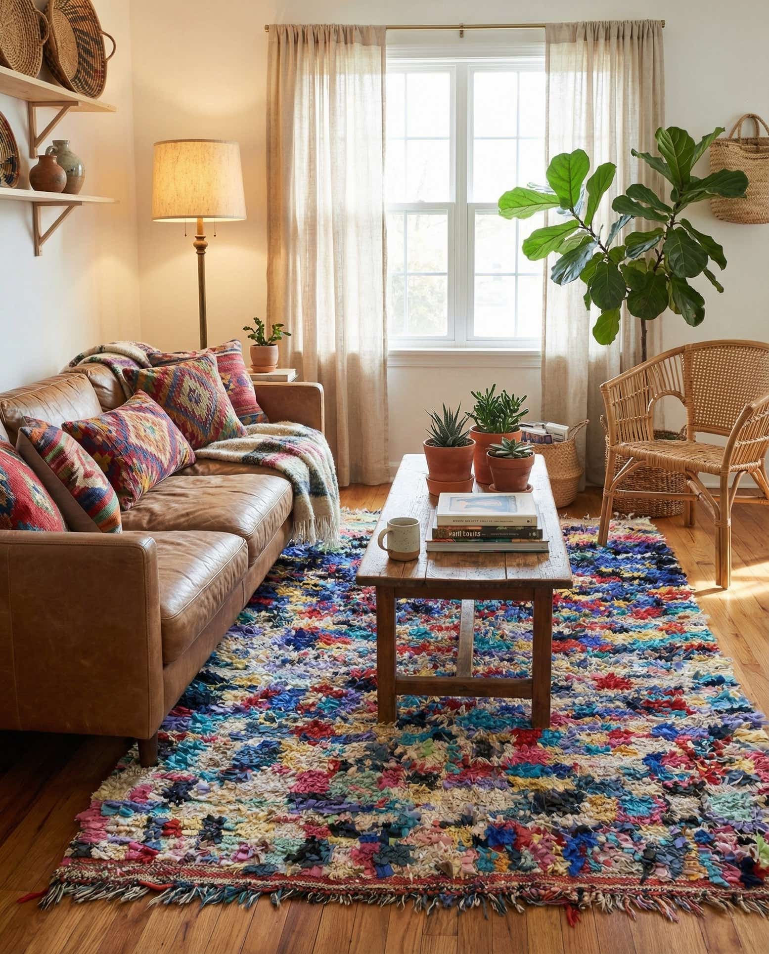 4' 10 x 8' Hand Knotted Moroccan Wool Rug