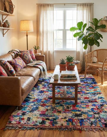 4' 10 x 8' Hand Knotted Moroccan Wool Rug
