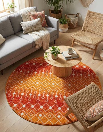 6' x 6' Moroccan Trellis Round Rug