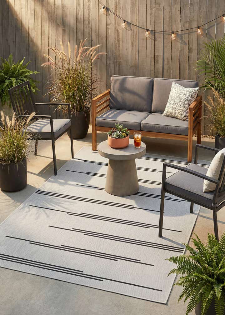 5' 3 x 8' Easy-Clean Modern Indoor / Outdoor Rug