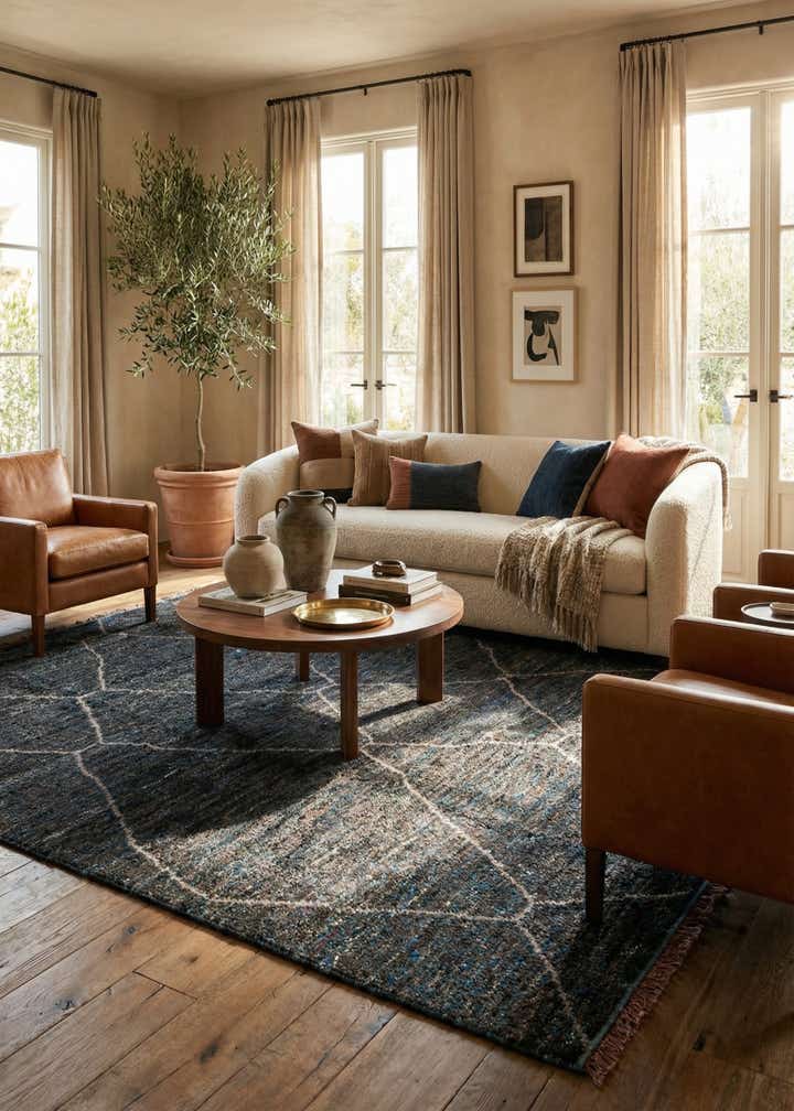 8' x 9' 8 Hand Knotted Moroccan Wool Rug